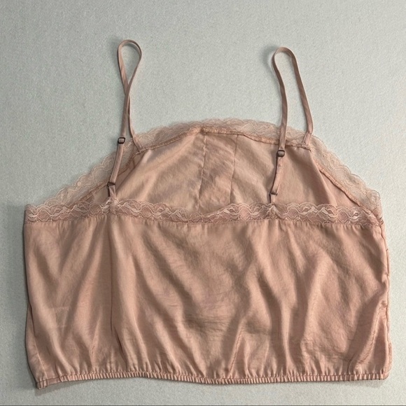 Bp Pink Lace Trim Crop Camisole Size L - Picture 5 of 6